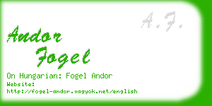 andor fogel business card